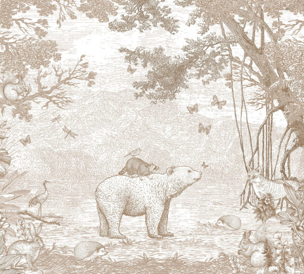 Bear and animals in a forest Bear and animals in a forest