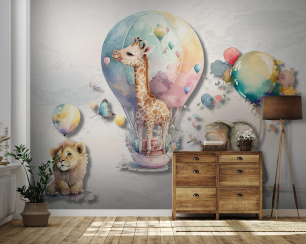 Groupe d'animaux avec des ballons Groupe d'animaux avec des ballons