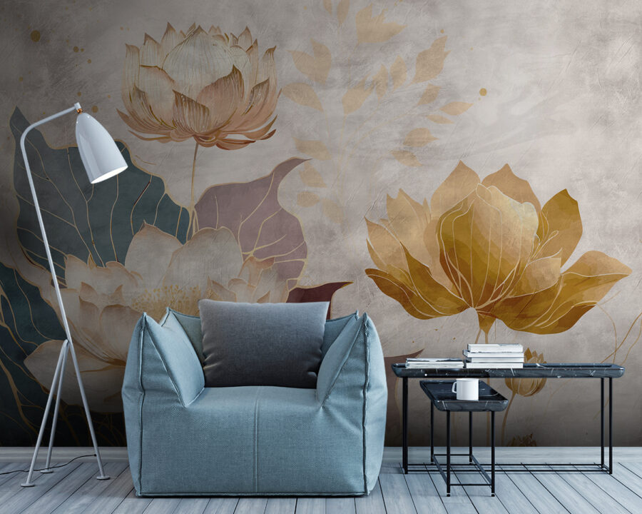 Peinture de fleurs et de feuilles Peinture de fleurs et de feuilles