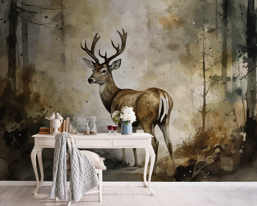 Peinture d'un cerf