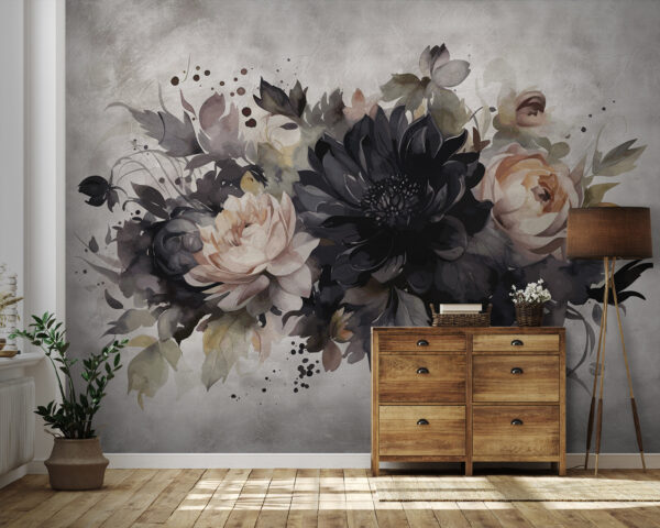 Peinture de fleurs et de feuilles