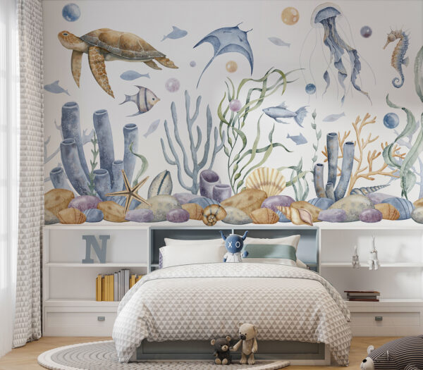 Vie marine avec poissons et algues Vie marine avec poissons et algues