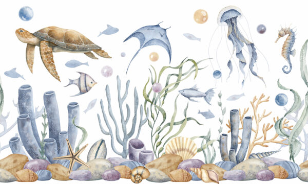 Vie marine avec poissons et algues Vie marine avec poissons et algues