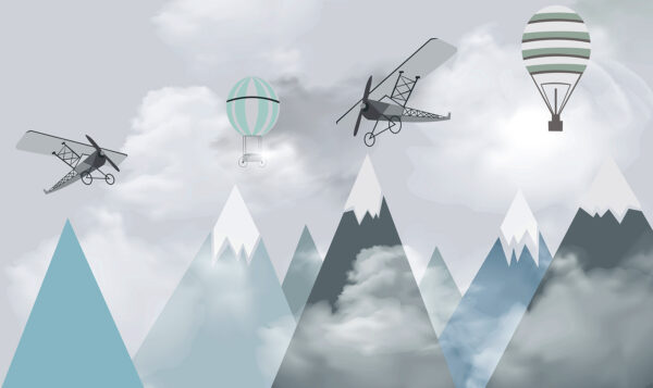 Hélicoptère survolant les montagnes Hélicoptère survolant les montagnes