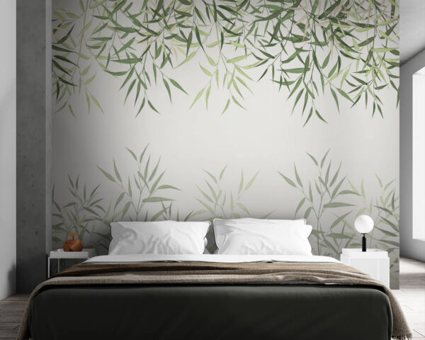 Feuilles de bambou délicates sur fond doux. Feuilles de bambou délicates sur fond doux.