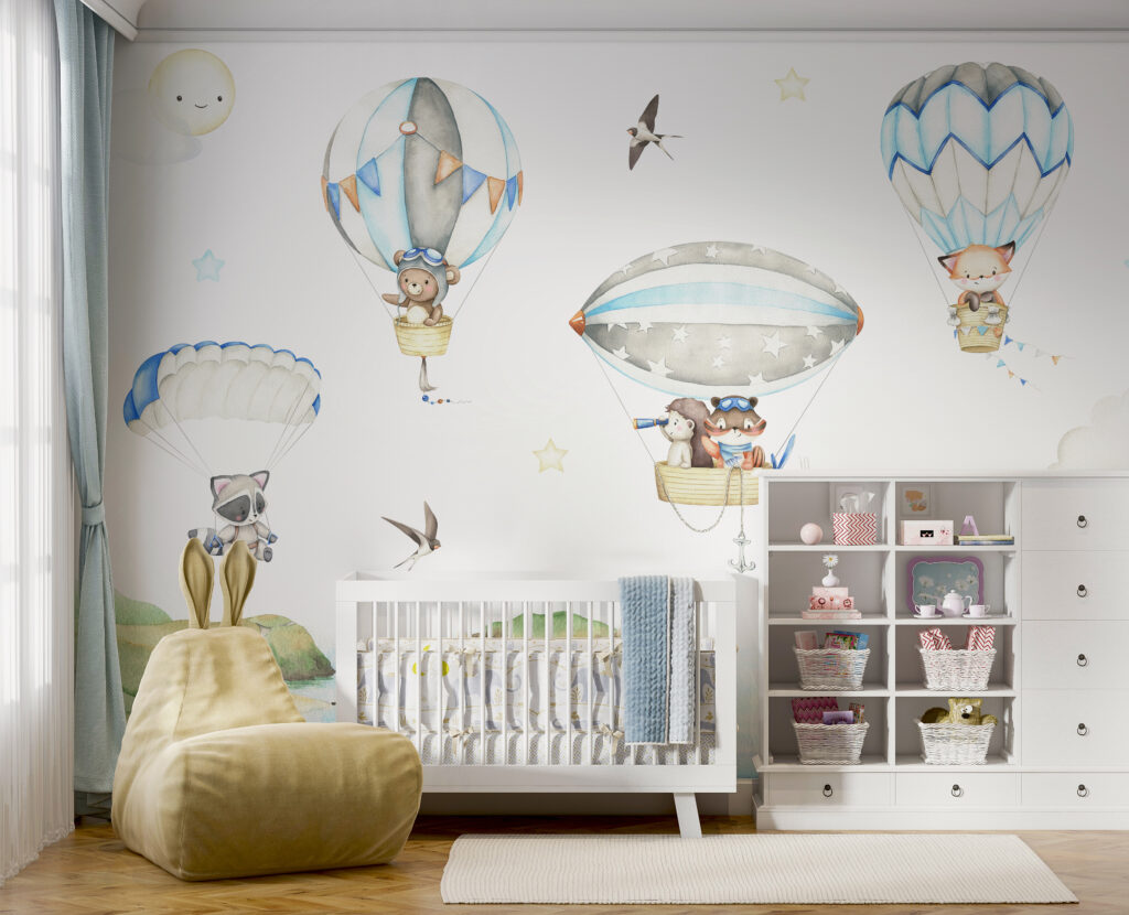 Group of animals in hot air balloons Group of animals in hot air balloons