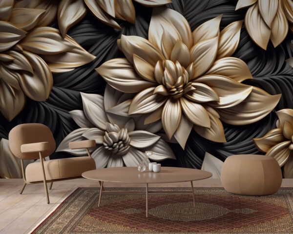 Motif floral élégant sur fond sombre Motif floral élégant sur fond sombre