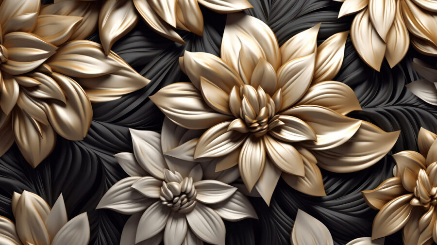 Motif floral élégant sur fond sombre Motif floral élégant sur fond sombre