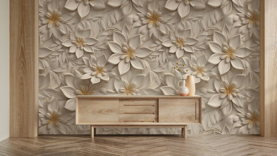 Papier peint avec des fleurs Papier peint avec des fleurs