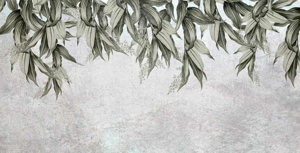 Des feuilles élégantes sur un fond texturé Des feuilles élégantes sur un fond texturé