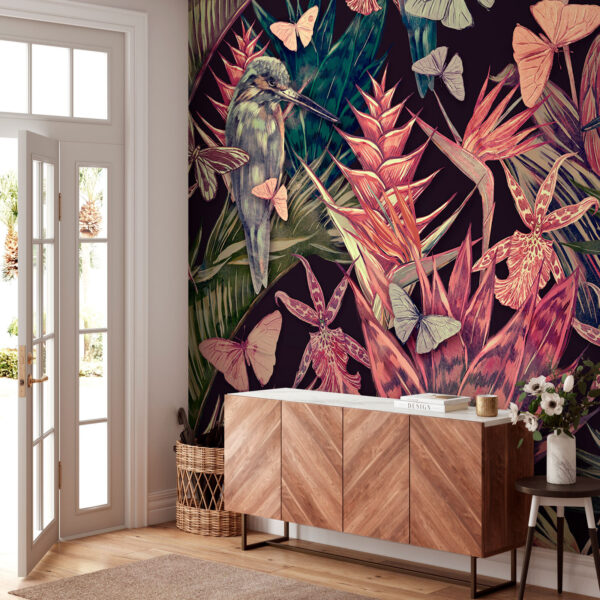 Motif de plantes et d'oiseaux tropicaux Motif de plantes et d'oiseaux tropicaux