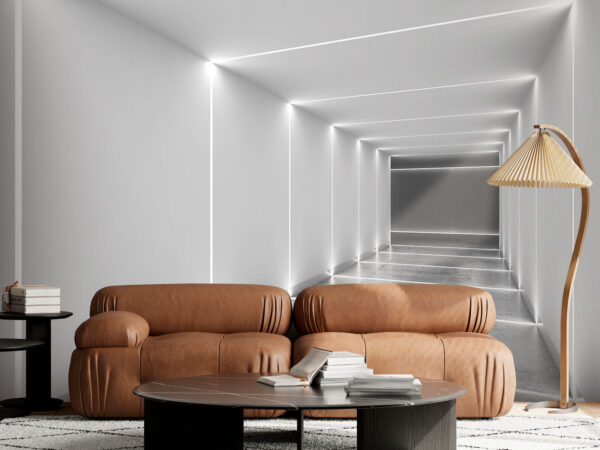 Couloir blanc avec lumières Couloir blanc avec lumières