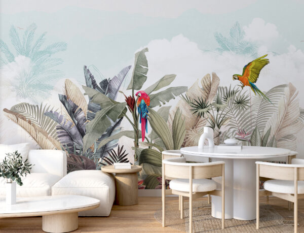 Papier peint avec des plantes tropicales et des oiseaux u95037pig2 600x459 - Papier peint avec des plantes tropicales et des oiseaux