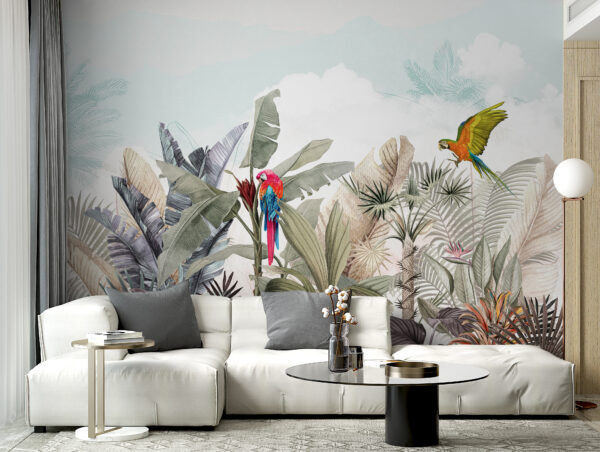 Papier peint avec des plantes tropicales et des oiseaux u95037pig1 600x452 - Papier peint avec des plantes tropicales et des oiseaux