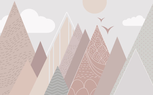 Paysage de montagnes et d'oiseaux Paysage de montagnes et d'oiseaux