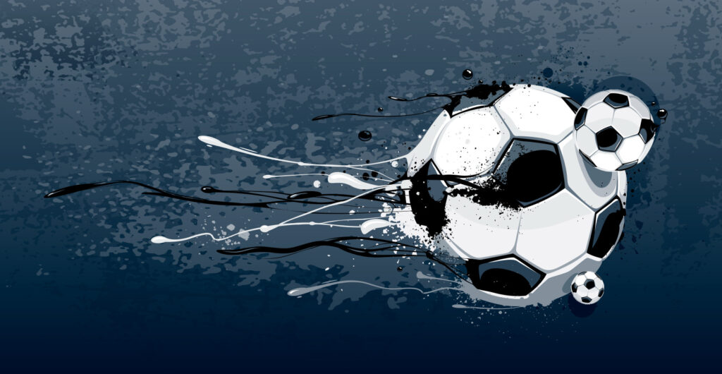 Ballon de football avec des éclaboussures de peinture Ballon de football avec des éclaboussures de peinture