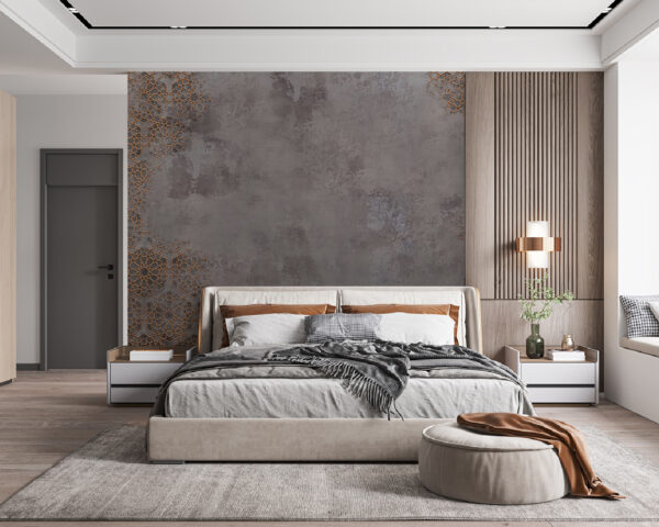 Mur à motifs gris et orange Mur à motifs gris et orange