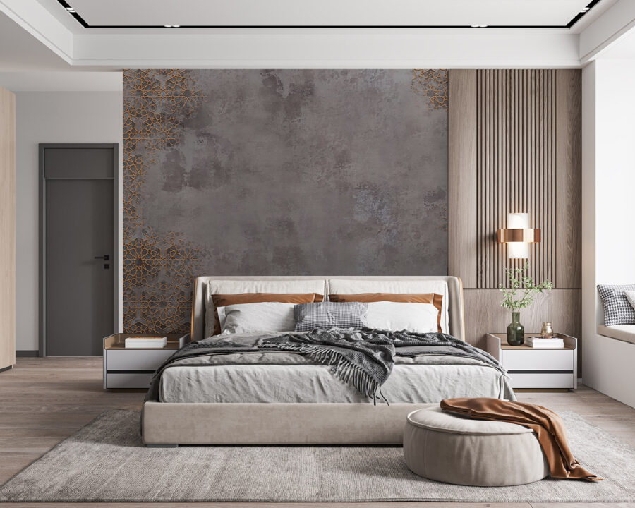 Mur à motifs gris et orange Mur à motifs gris et orange