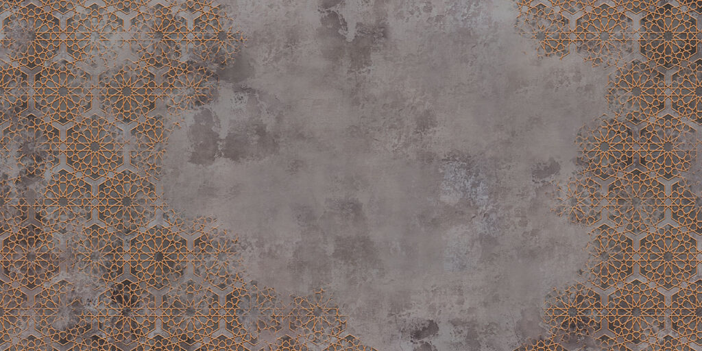 Mur à motifs gris et orange Mur à motifs gris et orange