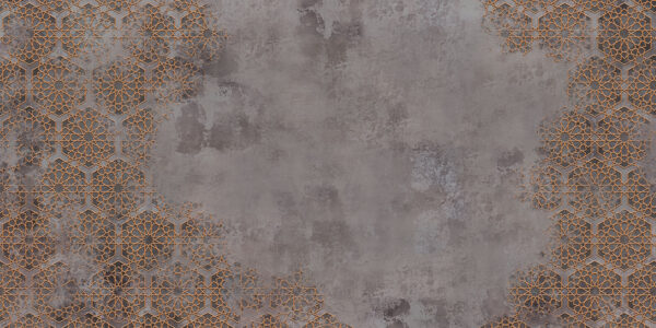 Mur à motifs gris et orange Mur à motifs gris et orange