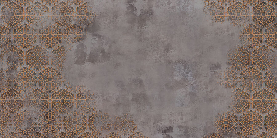 Mur à motifs gris et orange Mur à motifs gris et orange