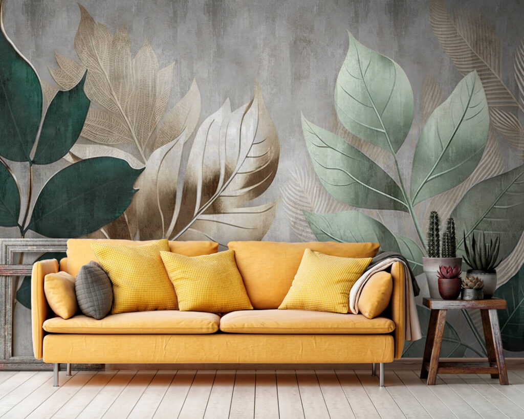 Elegant foliage against a textured background Elegant foliage against a textured background