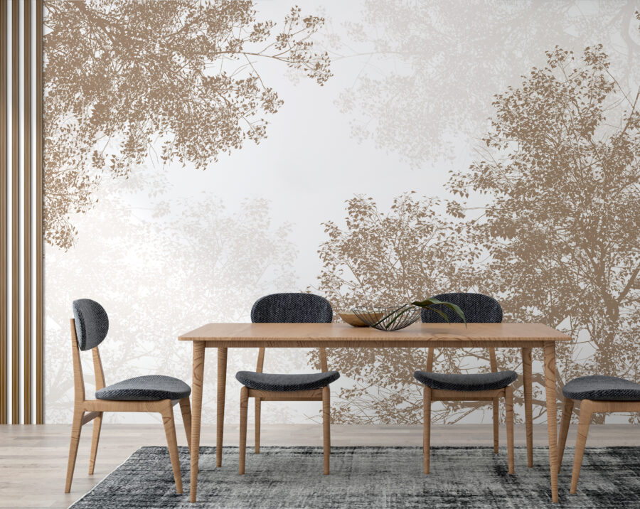Groupe d'arbres avec des feuilles Groupe d'arbres avec des feuilles