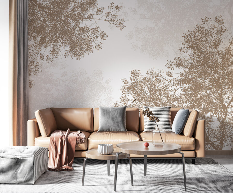 Groupe d'arbres avec des feuilles Groupe d'arbres avec des feuilles