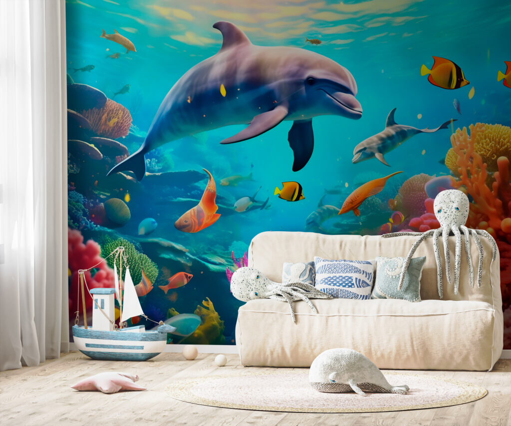 u94773pir2 1024x853 - Dauphin nageant dans un récif corallien - tegory