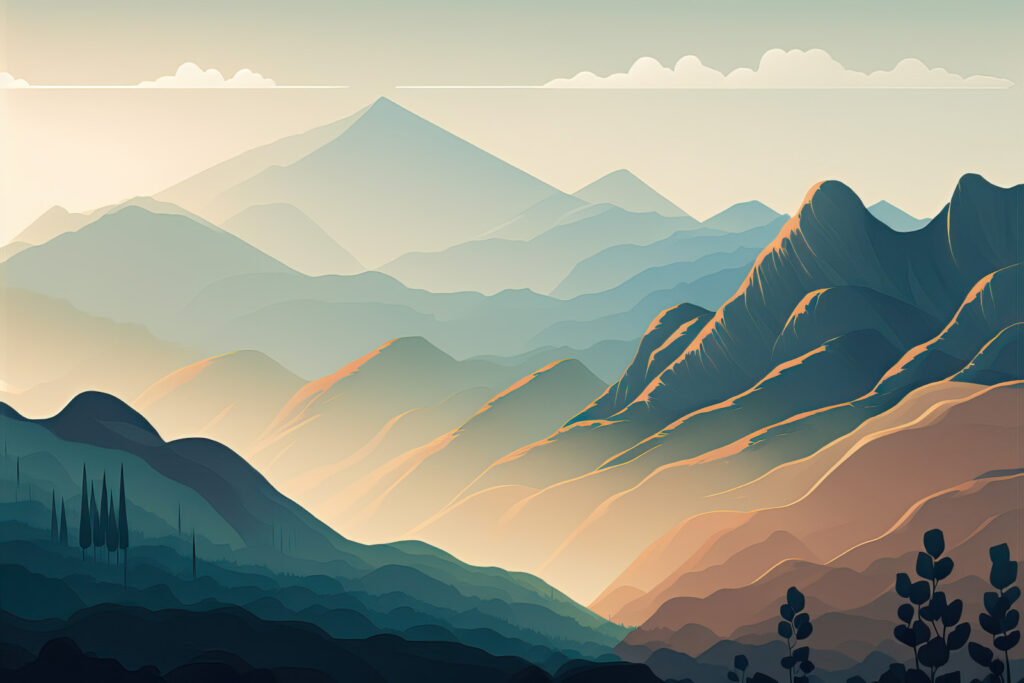Paysage de montagnes et d'arbres Paysage de montagnes et d'arbres
