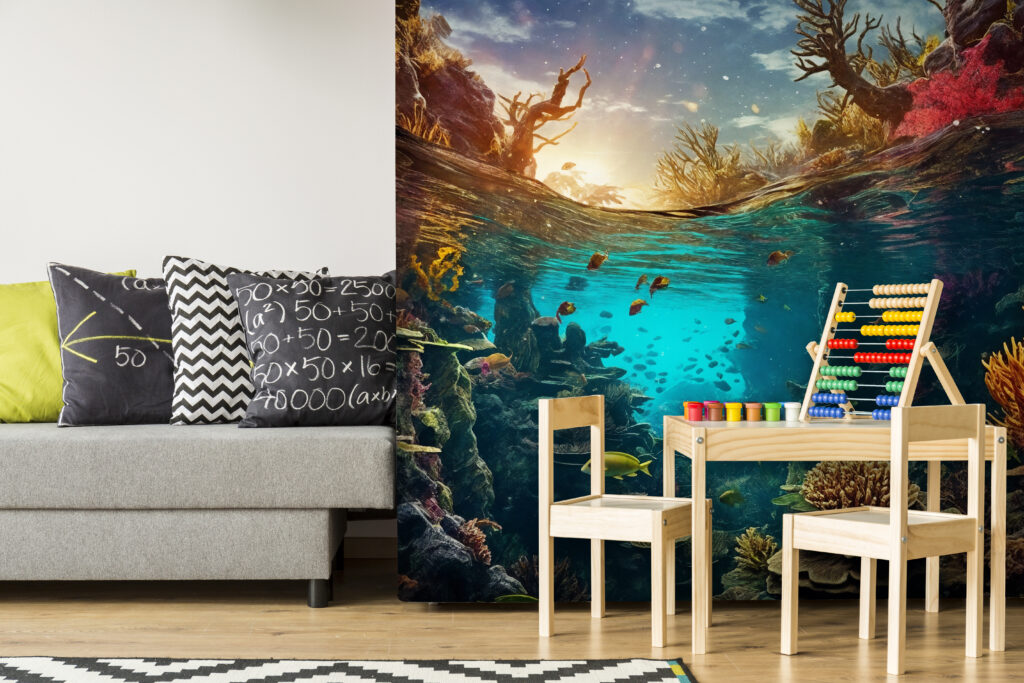 Underwater view of a coral reef with fish and corals Underwater view of a coral reef with fish and corals