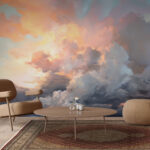 Papier peint Nuages colorés dans le ciel