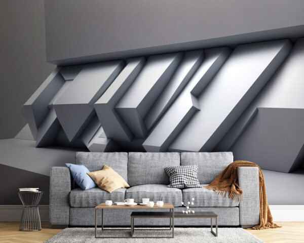 Mur blanc avec formes géométriques Mur blanc avec formes géométriques
