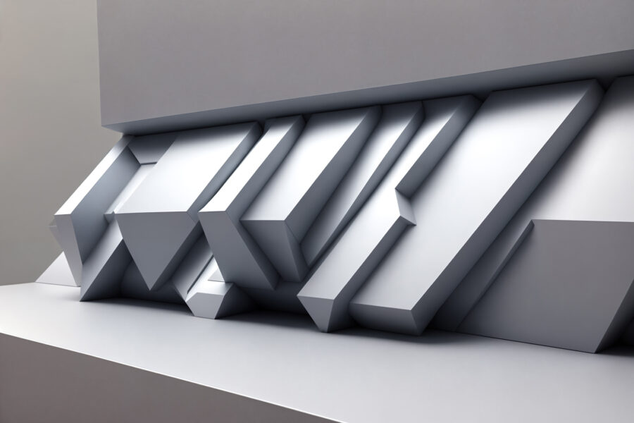 Mur blanc avec formes géométriques