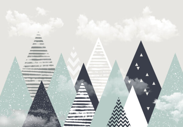 Group of triangles and clouds