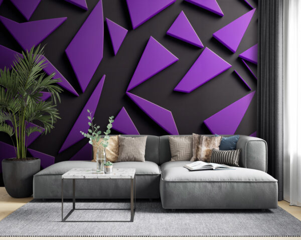 Triangles violets sur une surface noire Triangles violets sur une surface noire