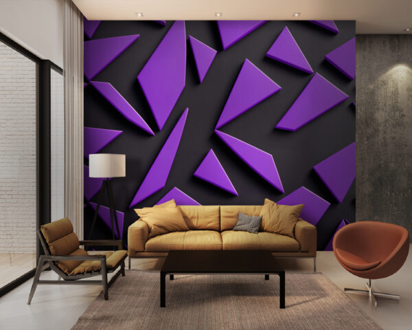 Triangles violets sur une surface noire Triangles violets sur une surface noire