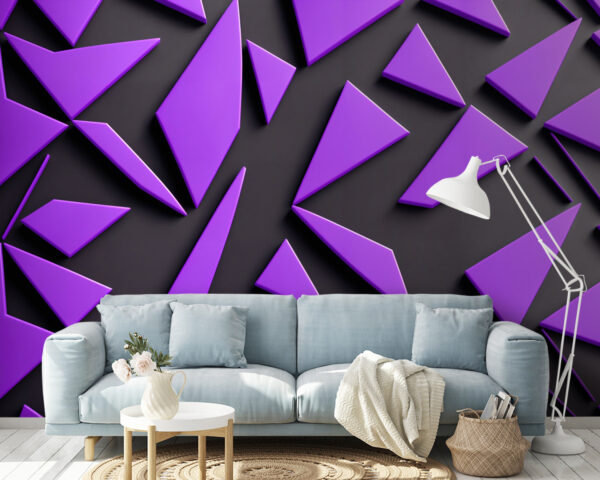 Triangles violets sur une surface noire Triangles violets sur une surface noire