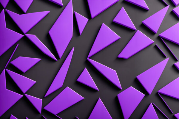 Triangles violets sur une surface noire Triangles violets sur une surface noire