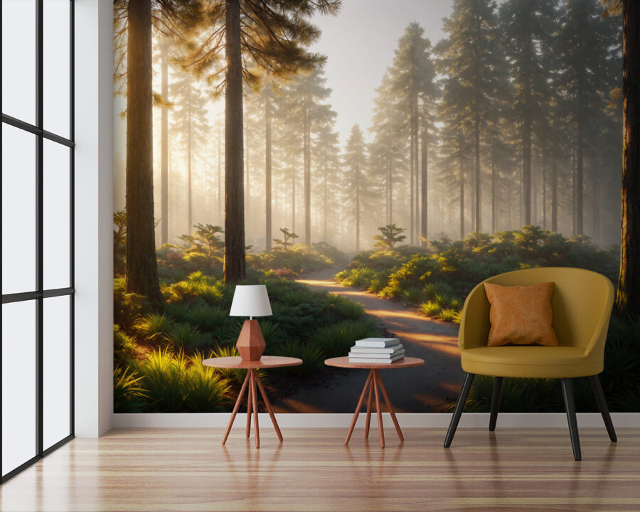 Chemin à travers une forêt