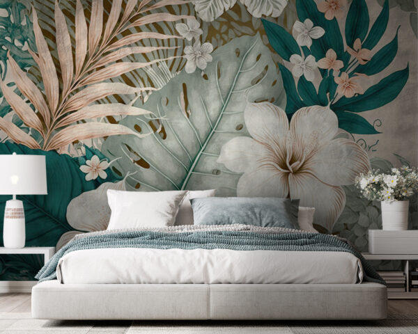 Arrangement floral et feuillage tropical Arrangement floral et feuillage tropical