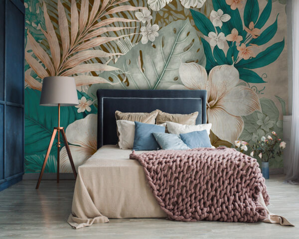 Arrangement floral et feuillage tropical Arrangement floral et feuillage tropical