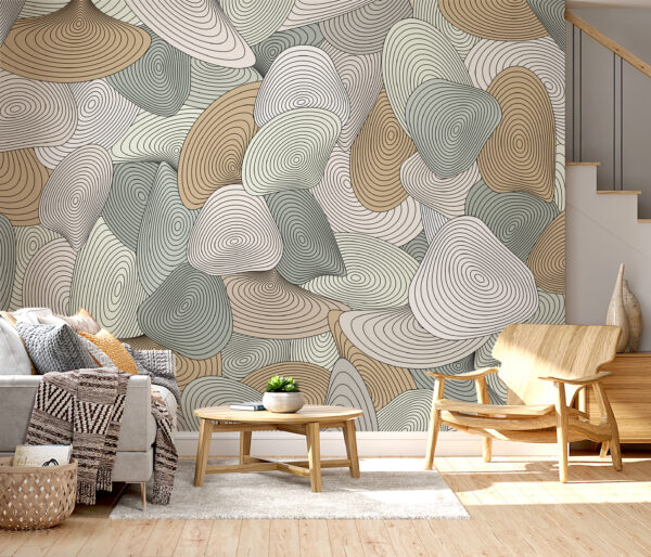 Papier peint Papier peint Motif de spirales et de lignes (UGS : u94475)
