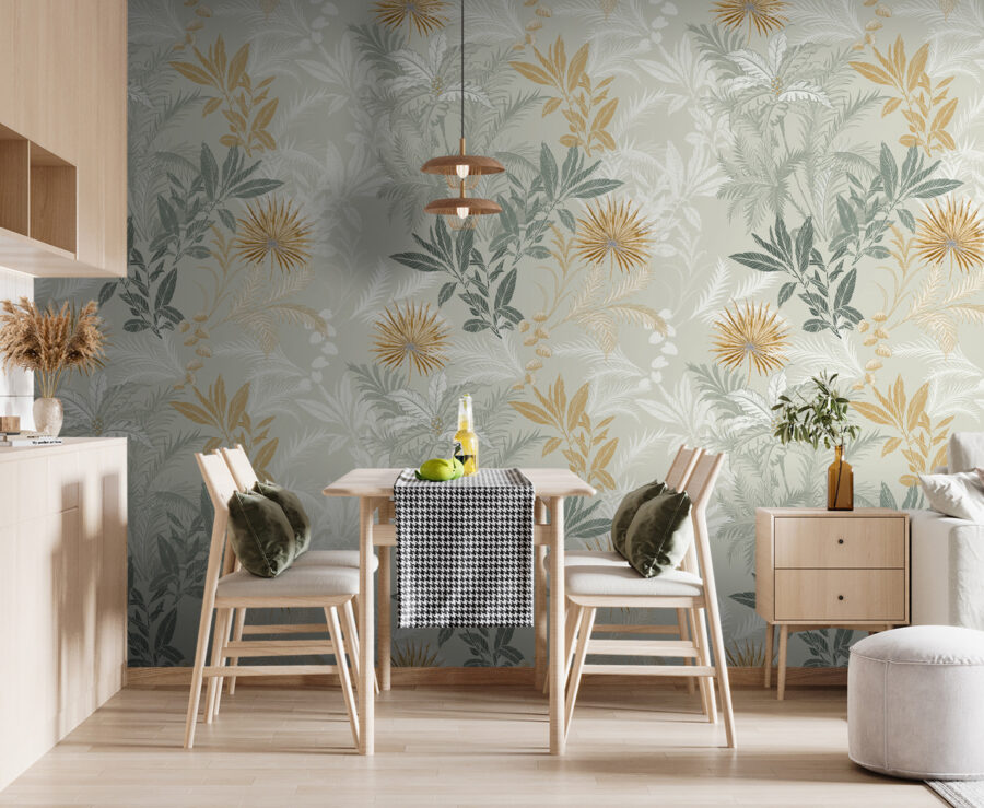 Un motif de feuilles et de fleurs