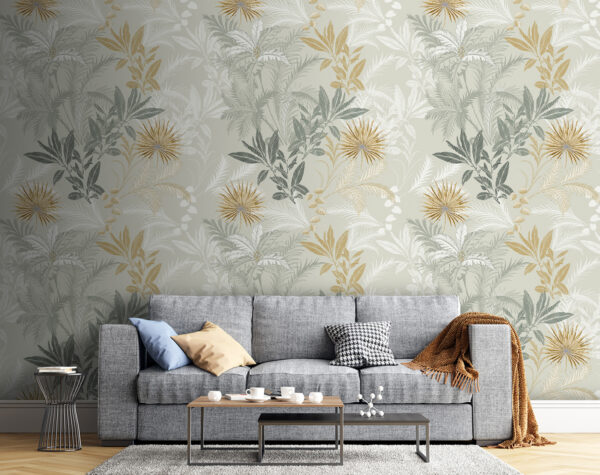 Un motif de feuilles et de fleurs Un motif de feuilles et de fleurs