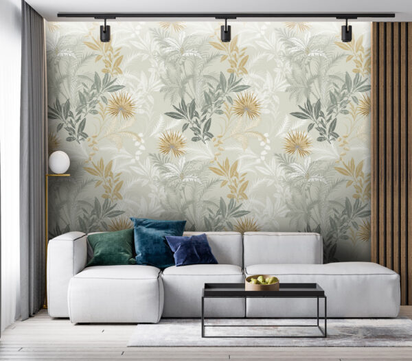 Un motif de feuilles et de fleurs Un motif de feuilles et de fleurs