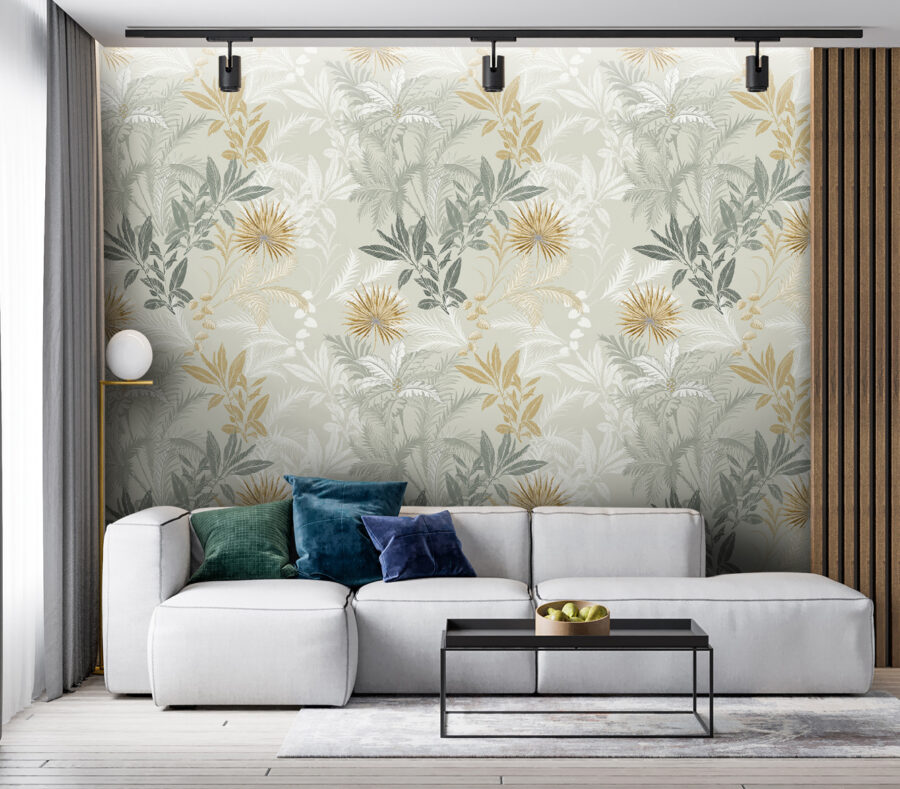 Un motif de feuilles et de fleurs