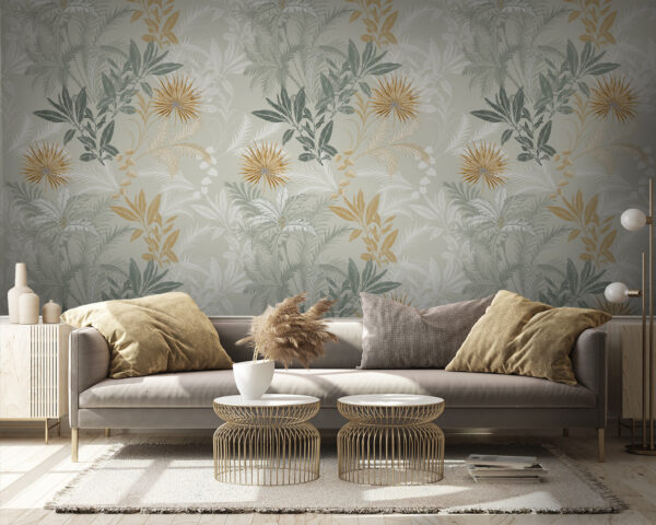 Un motif de feuilles et de fleurs Un motif de feuilles et de fleurs
