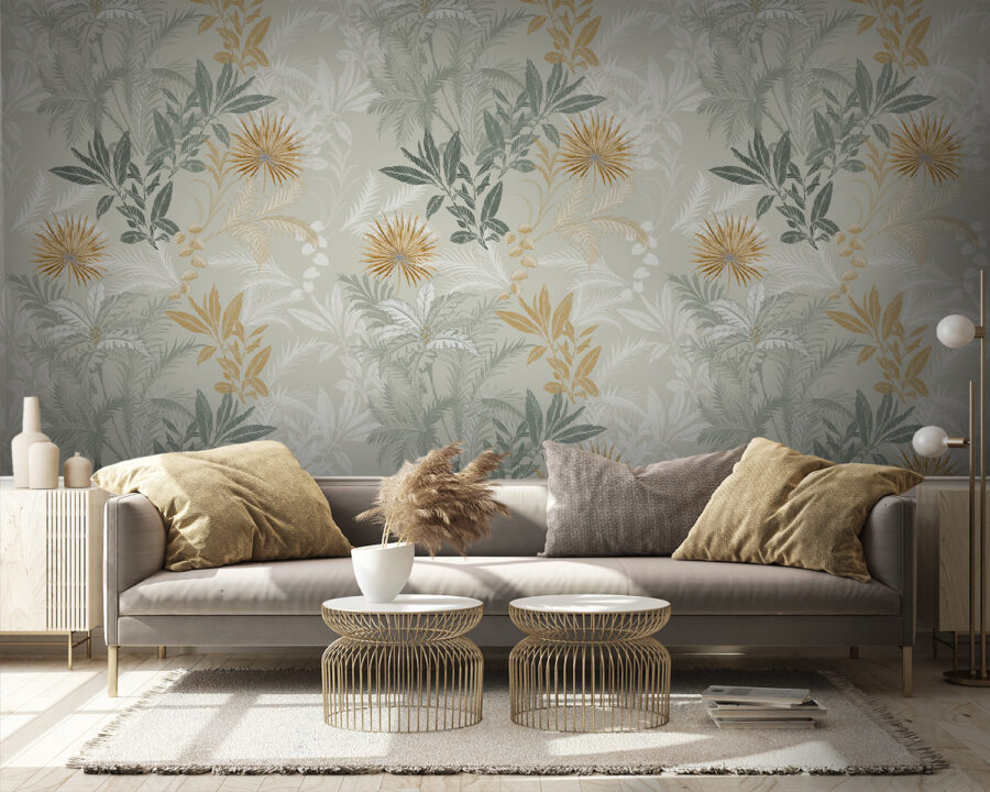 Un motif de feuilles et de fleurs