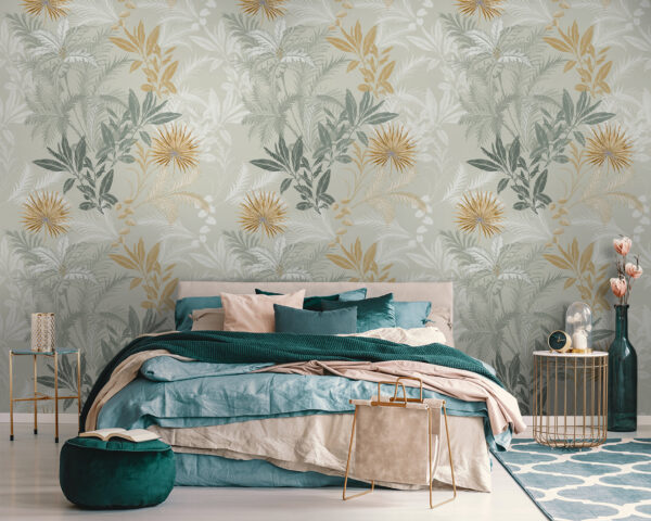 Un motif de feuilles et de fleurs Un motif de feuilles et de fleurs